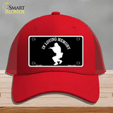 In Loving Memory Squatting Novelty License Plate Hat Mesh / Red