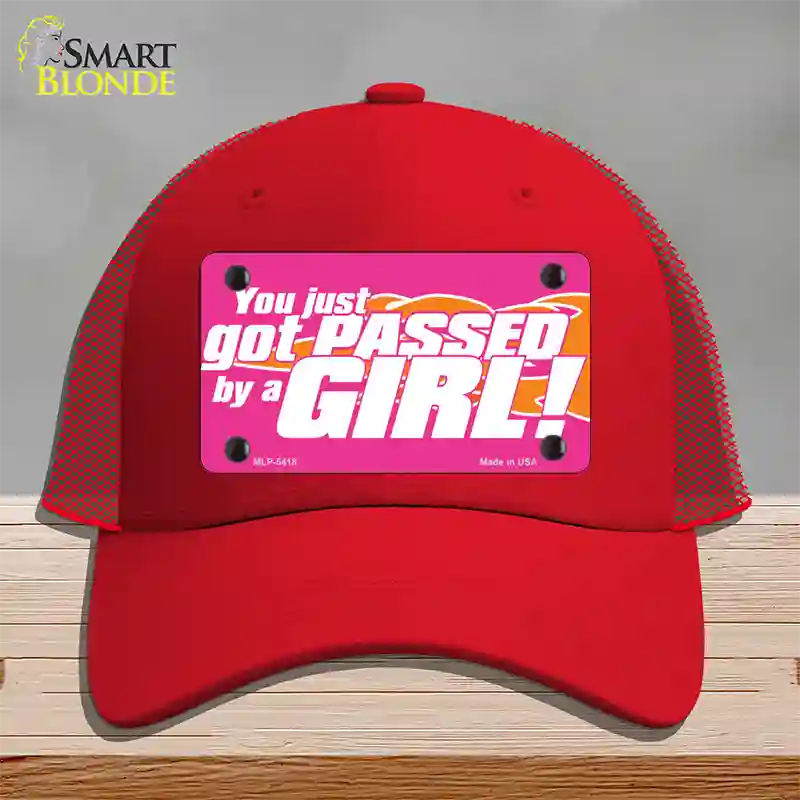 Got Passed By A Girl Novelty License Plate Hat Mesh / Red