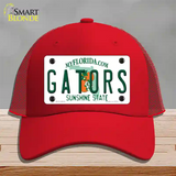 Gators Florida Novelty License Plate Hat Mesh / Red