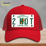 2 Hot Florida Novelty License Plate Hat Mesh / Red