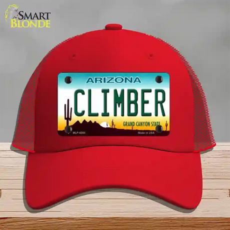 Arizona Climber Novelty License Plate Hat Mesh / Red