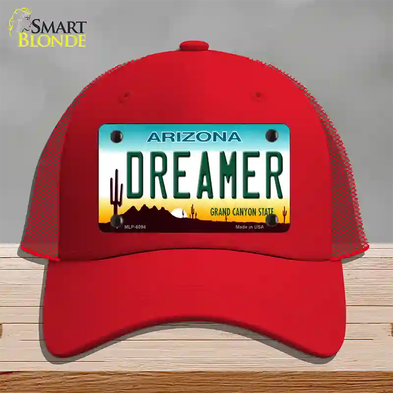 Arizona Dreamer Novelty License Plate Hat Mesh / Red