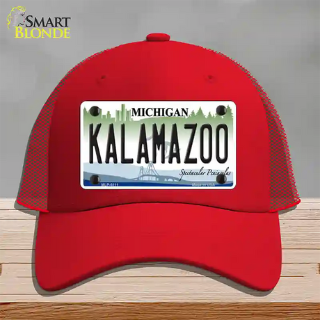 Kalamazoo Novelty License Plate Hat Mesh / Red