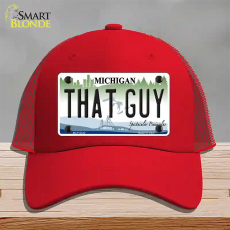 That Guy Michigan Novelty License Plate Hat Mesh / Red