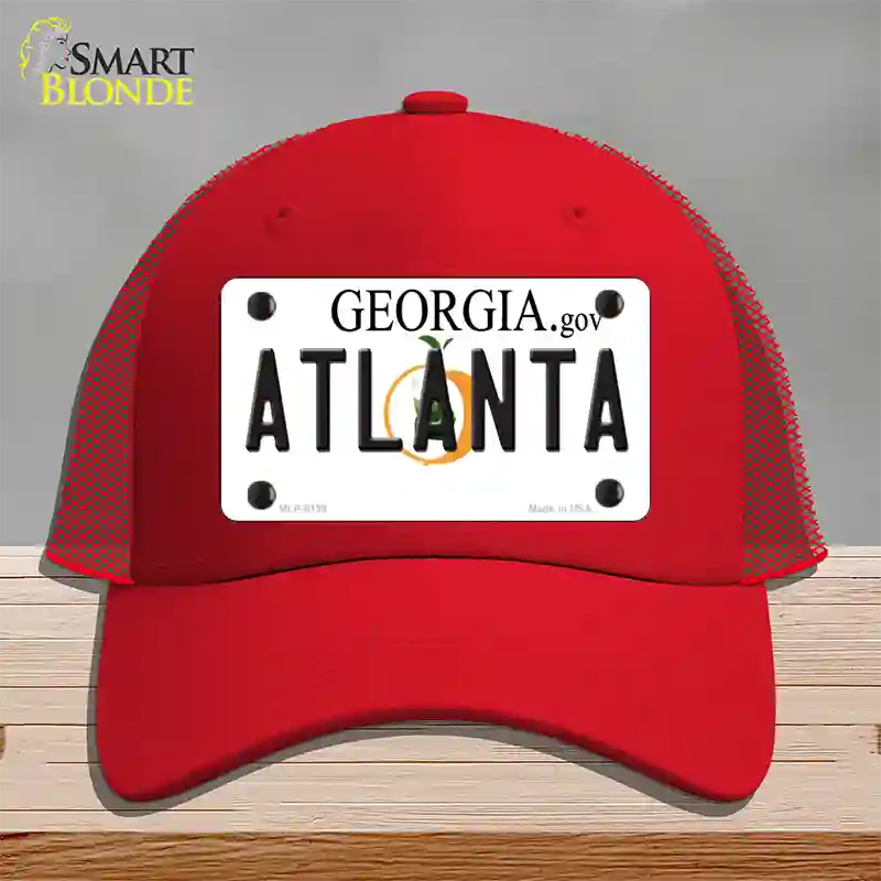 Atlanta Georgia Novelty License Plate Hat Mesh / Red