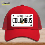 Columbus Georgia Novelty License Plate Hat Mesh / Red