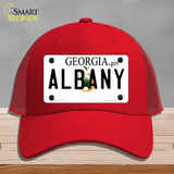 Albany Georgia Novelty License Plate Hat Mesh / Red