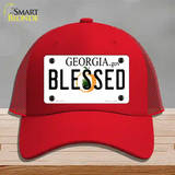 Blessed Georgia Novelty License Plate Hat Mesh / Red