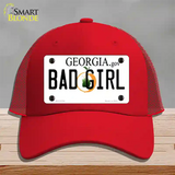 Bad Girl Georgia Novelty License Plate Hat Mesh / Red