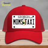 Moms Taxi Georgia Novelty License Plate Hat Mesh / Red