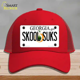 Skool Suks Georgia Novelty License Plate Hat Mesh / Red