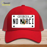 No Murci Georgia Novelty License Plate Hat Mesh / Red