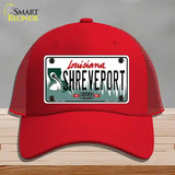 Shreveport Louisiana Novelty License Plate Hat Mesh / Red