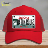 Baton Rouge Louisiana Novelty License Plate Hat Mesh / Red