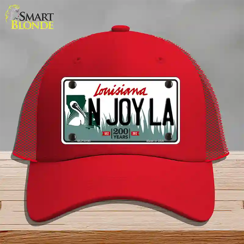 N Joy La Louisiana Novelty License Plate Hat Mesh / Red