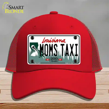 Moms Taxi Louisiana Novelty License Plate Hat Mesh / Red