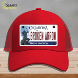 Broken Arrow Oklahoma Novelty License Plate Hat Mesh / Red