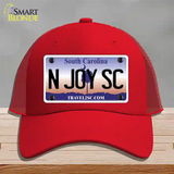 N Joy SC South Carolina Novelty License Plate Hat Mesh / Red