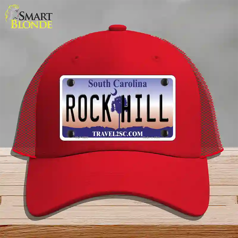 Rock Hill South Carolina Novelty License Plate Hat Mesh / Red