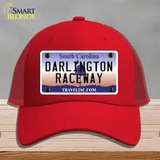 Darlington Raceway South Carolina Novelty License Plate Hat Mesh / Red