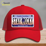 Stay Cocky South Carolina Novelty License Plate Hat Mesh / Red