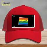 Colorado Rainbow Novelty License Plate Hat Mesh / Red