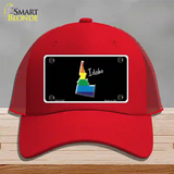 Idaho Rainbow Novelty License Plate Hat Mesh / Red