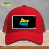 Oregon Rainbow Novelty License Plate Hat Mesh / Red