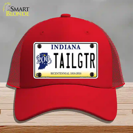 Tailgtr Indiana Bicentennial Novelty License Plate Hat Mesh / Red