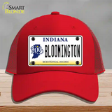 Bloomington Indiana Novelty License Plate Hat Mesh / Red