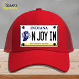 N Joy Indiana Novelty License Plate Hat Mesh / Red