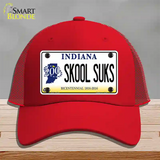 Skook Suks Indiana Novelty License Plate Hat Mesh / Red