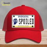 Spoiled Indiana Novelty License Plate Hat Mesh / Red