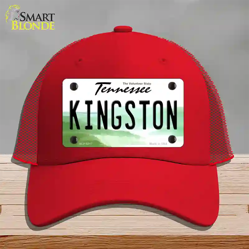 Kingston Tennessee Novelty License Plate Hat Mesh / Red