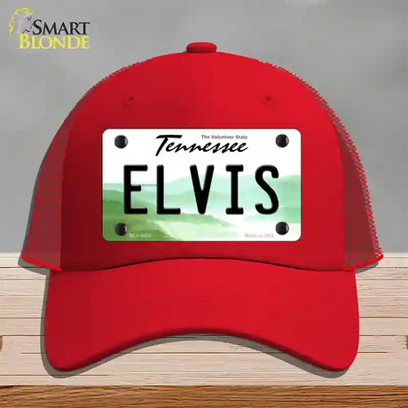 Elvis Tennessee Novelty License Plate Hat Mesh / Red