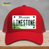 Limestone Tennessee Novelty License Plate Hat Mesh / Red