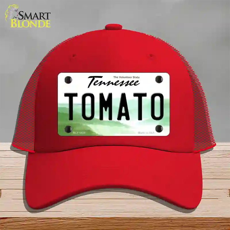 Tomato Tennessee Novelty License Plate Hat Mesh / Red