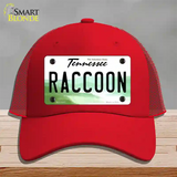 Raccoon Tennessee Novelty License Plate Hat Mesh / Red