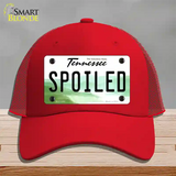 Spoiled Tennessee Novelty License Plate Hat Mesh / Red