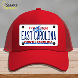 East Carolina North Carolina Novelty License Plate Hat Mesh / Red