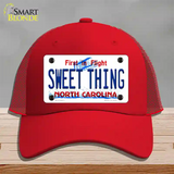 Sweet Thing North Carolina Novelty License Plate Hat Mesh / Red