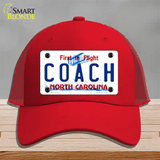 Coach North Carolina Novelty License Plate Hat Mesh / Red