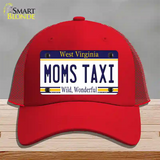 Moms Taxi West Virginia Novelty License Plate Hat Mesh / Red