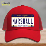 Marshall West Virginia Novelty License Plate Hat Mesh / Red