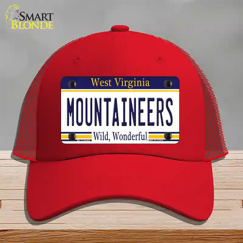 Mountaineers West Virginia Novelty License Plate Hat Mesh / Red