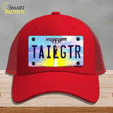 Tailgtr Mississippi Novelty License Plate Hat Mesh / Red