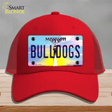 Bulldogs Mississippi Novelty License Plate Hat Mesh / Red