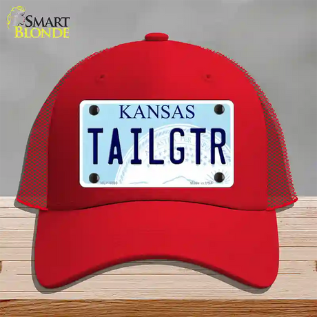 Tailgtr Kansas Novelty License Plate Hat Mesh / Red