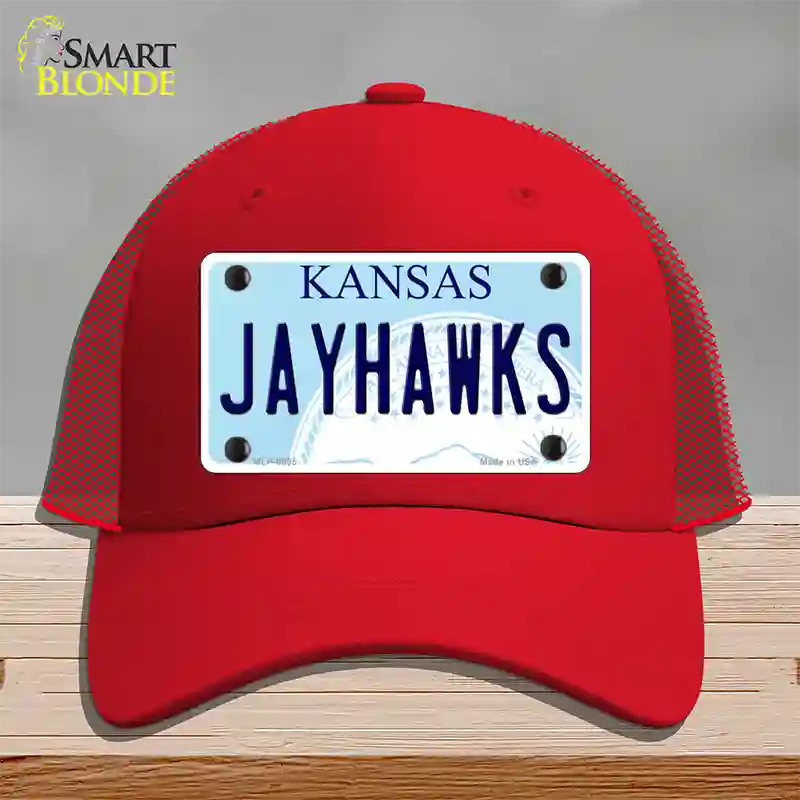 Jayhawks Kansas Novelty License Plate Hat Mesh / Red