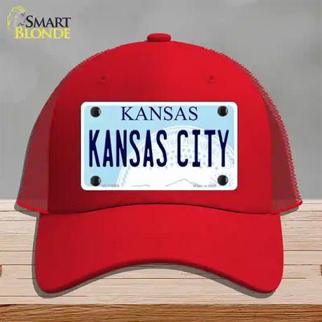 Kansas City Novelty License Plate Hat Mesh / Red